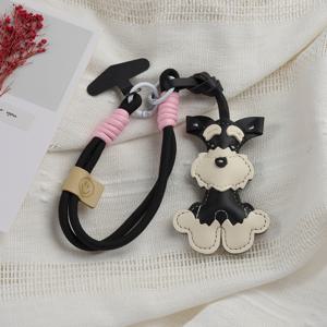 TEMU 1개 슈나우저 강아지 참 - 리얼리스틱 슈나우저 강아지 미니어처 레플리카, 표정 있는 눈과 검은 코, DIY 가방 액세서리, 키체인 또는 지갑 펜던트, 슈나우저 애호가 및 강아지 사랑을 위한