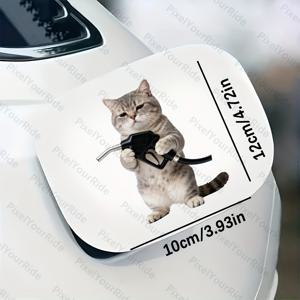 TEMU 눈물 흘리는 에모형 열심히 일하는 고양이 자동차 스티커 - 눈물이 흘러나는 귀여운 애니메이션 스타일 연료 탱크 캡 데칼, 차량, 트럭, 오토바이용 방수 및 끈적임 없는 비닐 데칼 - 간편한 부착 동물 프린트 장식, 자동차 스티커, 트럭 장식, 장난기 넘치는 디자인