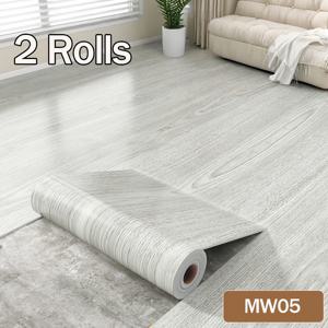 TEMU 2롤 럭셔리 접착식 방수 비닐 우드 - 셀프 접착 우드 그레인 바닥 타일, 그레이/화이트 라미네이트, 침실, 사무실 - 쉬운 DIY 설치, 접착식 시트