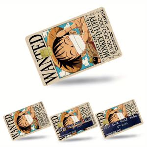 TEMU 원피스 루피 카드 스티커 4개 세트, 신용 카드, 체크 카드, 반투명 프라이버시 보호 스티커, 자가 접착 카드 스티커, 휴일 선물로 적합