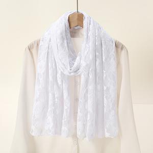 TEMU 1/2pcs 여성 장미 레이스 롱 스카프 우아한 문학 숄 스카프 패션 홀로우 헤드클로스 히잡