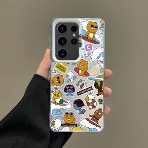 TEMU K-KAKAO F-FRIENDS 폰 케이스 삼성 갤럭시 S25 S24 S23 S22 S21 S20 FE 울트라 플러스 4G 5G와 호환 가능, 방수 방락 백 커버.