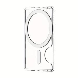 TEMU 투명 아크릴 카드 홀더 (자석 잠금) - 휴대폰용 듀얼 카드 보관 케이스, 뒷면 스티커 디자인, 튼튼하고 스타일리시한 카드 및 액세서리 정리함, 휴대폰 카드 홀더, 세련된 액세서리, 매끄러운 마감