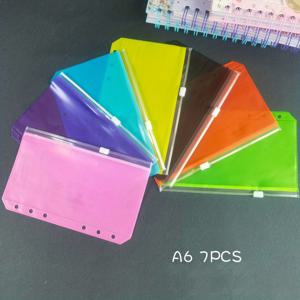 TEMU 7개 세트 화려한 A5 & A6 지퍼 바인더 포켓 - 방수 PVC, 6링 호환, 다양한 색상 & 패턴, 예산 계획서, 노트북 삽입물, 영수증 & 스티커 보관용