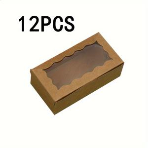 TEMU 12/24 팩 크래프트 종이 선물 상자 투명 창문 포함, 다재다능한 포장 결혼식, 데이, 파티, 크리스마스, 생일, 소규모 사업 용품 - 범용 휴일 사용