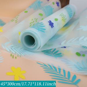 TEMU 비슬립 키친 캐비닛 라이너 1롤 - 식품 등급 EVA 소재, 습기 방지 및 먼지 방지, 다목적 선반 서랍 매트 냉장고 및 테이블용, 다양한 설정에서 다재다능한 사용, 주방 카운터 매트 | 트로피컬 디자인 | 습기 방지 라이너, 주방 서랍 라이너 및 디자인, 주방 캐비닛용 선반 라이너