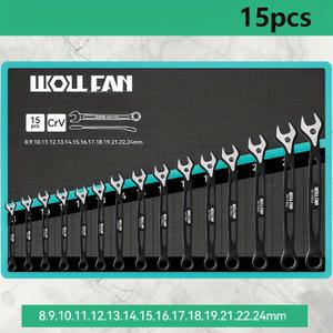 TEMU PMMJ 이중용도 스패너 세트 - 크롬 바나듐 스틸, 8-24mm 사이즈, 플럼 블레이드가 있는 연장형 오픈엔드 렌치, 다용도 사용, 가방에 쉽게 보관, 산업용 도구용