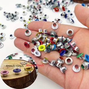TEMU 100개 팩 4mm/6mm 캔디 컬러 리벳 DIY 장식용 아이렛--100개 아이렛 그로멧과 와셔 컬러 메탈 홀 아이 링 믹스 컬러 가방 신발 벨트 캡 태그 옷 스크랩북용