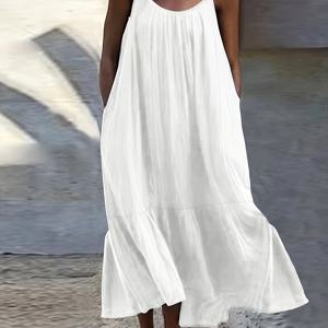 TEMU 여성용 우아한 민소매 맥시 드레스 - 파티, 결혼식, 일상복을 위한 가벼운 라벤더 퍼플 플로우 포멀 & 캐주얼 이브닝 가운, 쉬운 관리 여성 의류, 세련된 스타일, 부드러운 질감 원단, 통기성 소재, 성인 여성용