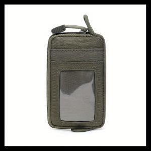 TEMU 스포티 옥스포드 미니 허리 파우치 투명 창, 다기능 동전 지갑/카드 거치대 - 1개