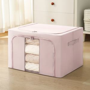 TEMU 1pc 대용량 접이식 보관 상자 - 옷, 장난감, 책을 위한 내구성 있는 폴리에스터 다목적 정리함 | 공간 절약형 직사각형 디자인, 편리한 휴대용 핸들, 가정, 기숙사, 학교로 돌아가기 및 계절별 보관에 이상적, 옷 정리함 보관, 침대 아래 보관