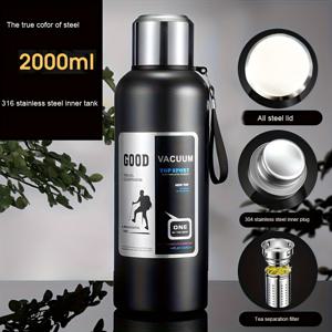 TEMU 316 진공 전체 스테인리스 철제 주전자 보온 컵 대용량 물컵 모든 강철 단열 주전자 여행 고온 모두 강철 단열 컵 스포츠 컵 우주 컵 비즈니스 선물