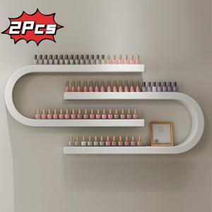 TEMU 2pcs U-형 유럽 스타일 네일 폴리시 디스플레이 랙, 벽걸이 코스메틱 정리함, 폴리시드 마감, 전기 없음, 27인치 미만 높이, 3.2 큐빅 피트 미만 보관 용량|매니큐어