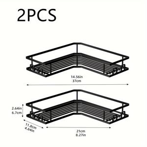 TEMU 3개, 2개, 코너 접착식 욕조 박스, 욕조 선반, 비누 선반, 벽걸이 구멍 뚫을 필요 없음