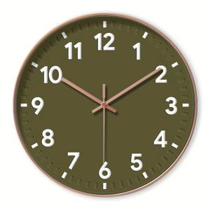 TEMU 모던 아미 그린 벽시계 - 3D 디지털 디자인, 무소음 무딱 쿼츠 , 손과 시계판이 있는 원형 플라스틱 벽시계, 배터리 작동 (aa 배터리 미포함), 거실, 침실, 주방, 사무실, 홈 데코, 장식용, 빈티지벽시계, 시계 벽, 거실벽시계, led 벽시계, 벽시계 인테리어 무소음, 벽시계 거실