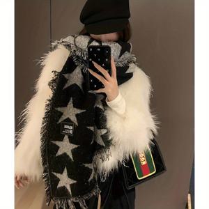 TEMU 여성용 아메리칸 스타일 다목적 가을 겨울 패션 유럽풍 두꺼운 학생 목도리 따뜻한 숄