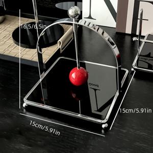 TEMU 1pc 현대 금속 종이 타월 홀더, 체리 볼 탑이 있는 사각형 네팔 디스펜서, 가구 및 사무실용 수직 휴지 스탠드, 크리스마스, 할로윈, 부활절, 한ук카, 추수 감사절을 위한 축제 장식