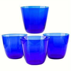 TEMU 4개 블루 유리 컵 세트 - 5.9oz, 두꺼운 & 단열, 커피, 주스, 우유, 맥주용 - 집, 사무실, 생일 선물, 커피 바 액세서리, 개구부, 다용도, 축제/이사 선물에 완벽