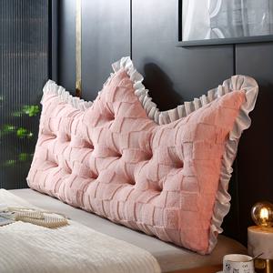 TEMU 고급스러운 공주 왕관 허리 지지 베개 - 침실 & 거실용 부드럽고 편안한 쿠션 | 싱글부터 킹 사이즈 침대, 소파, 야외 가구에 이상적 | 러플 트림이 있는 스타일 | 손세탁전용 가능|허리보호대