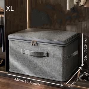 TEMU 플립형 뚜껑이 있는 초대형 쌓을 수 있는 수납 상자 - 튼튼한 폴리에스터 정리함, 공간 절약형 수직 쌓을 수 있는 디자인 (옷장, 침실, 주방, 침대 밑 수납용) - 좁은 공간 및 이사에 적합, 옷장 정리 및 수납|린넨