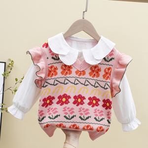 TEMU 여아용 봄과 가을용 두 가지 색상의 조끼, 사진 속 셔츠는 포함되어 있지 않습니다|나시티|민소매