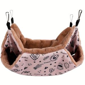 TEMU 코지 햄스터 매달린 침대 - 소형 동물용 폴리에스터 펫 슬립 백, 조립 불필요, 마우스, 애완동물 용품