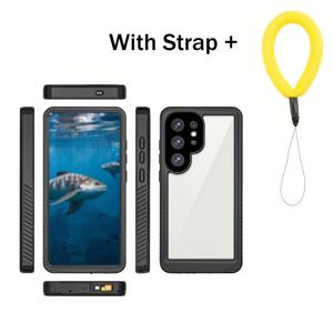 TEMU 새로운 초슬림 투명 360도 완전 보호 강력한 낙하 방지 스크래치 방지 내마모성 방수 휴대폰 케이스, 삼성 갤럭시 S25 울트라 S24 플러스 S23 S20 S21 FE A55용, 끈 포함, 야외 스포츠 수영 다이빙 커버|S21케이스