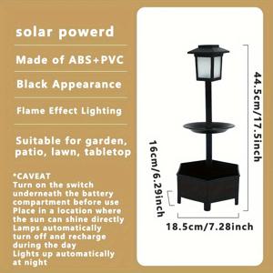TEMU 1개 태양광 듀얼 레이어 새 먹이통 & 야외 탁상용 램프, 모션 센서 내장, IP44 고품질 - 올인원 정원 조명 & 새 먹이 , 화분 베이스 포함, 내구성 있는 플라스틱 구조, 파티오, 발코니, 마당용 - 간편한 조립, 리모컨 없음, 에너지 효율적인 태양광 디자인, 야간 새 먹이주기 및 분위기 조명용 장식 LED 조명