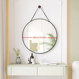 TEMU 홈용으로 사용할 수 있는 노르딕 스타일 라운드 미러, 침실용으로 간단한 디자인, 벽걸식, 호텔 및 게스트하우스에 적합, 고급스러운 욕실 미러.