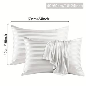 TEMU 2개 세트 베개커버, 새틴 패턴, 봉투형 클로저, 매우 부드럽고 편안한 헤어 및 라이트 베이지색 호텔 품질의 우아한 침구용 베개 보호 커버, 가정, 침실, 학교, 호텔 장식에 적합
