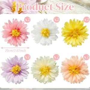 TEMU 12개 세트 파스텔 플로럴 장식 - 소프트 핑크, 옐로우, 화이트, 라벤더, 피치 종이 꽃 (웨딩, 생일, 파티, 홈 데코) - 전기 불필요, 층층으로 펼쳐지는 잎사귀로 쉬운 설치 - 우아한 테이블 센터피스 & 벽 배경 장식, 축제 이벤트 액센트