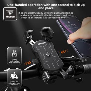 TEMU 자동 감지 모바일 폰 홀더로, 열리고 닫히며, 다각도 조절이 가능하며, 안정적인 손잡이가 제공되며, 다양한 iPhone 및 Android 장치와 호환되며, 자전거, , 또는 전기 스쿠터 사용에 이상적합니다.|그립톡|자전거|전기자전거