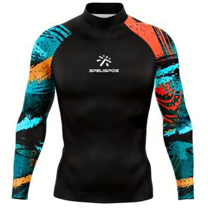 TEMU 남성용 긴팔 서핑 셔츠, 세일링, 약간의 핏이 있는 rashguard, 다이빙 및 체육관 활동을 위한 기본적인 비치 수영복 티셔츠.