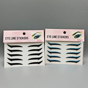 TEMU 2pcs 10쌍의 빛나는 눈 메이크업 아이라이너 스티커 세트, 자체 접착식 다용도 블랙 + 골든 블루 퍼플 레드, 파티 및 나이트클럽 눈 메이크업에 적합, 일상 데이트 메이크업 스티커에 완벽한 선물 세트