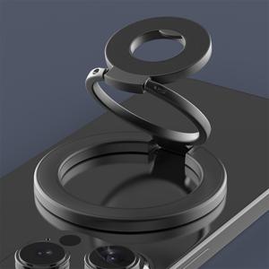 TEMU QGhappy 2025 새로운 양면 자석 휴대 전화 스탠드 - 강력한 자석, 360도 회전, 접이식 금속 손가락 링 브래킷, 조절 가능한 시청 각도가 있는 데스크탑 스탠드|그립톡