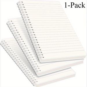 TEMU 1팩 A5 스파이럴 라인 노트패드 - 160페이지, 플렉시블 플라스틱 커버, 펀칭 페이지 & 고품질 종이, 불릿 저널링 및 계획용, 디자인, 사무실/학교/여행용, 청결한 감성, 튼튼한 제본, 오피스 프로페셔널을 위한 메모장|편지지