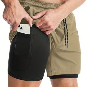 TEMU 남성용 퀵드라이 애슬레틱 쇼츠 - 내장 포켓 & 타월 홀더 포함 - 수분 흡수 스윔 트렁크, 수영, 체육관, 해변용 - 가벼운 워크아웃 수영복, 지퍼 없는 접근 (지퍼 없음) - 손세탁 가능한 여름 의류|반바지|남자반바지|남성반바지