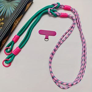 TEMU 조절 가능한 분리형 크로스바디 & 손목 스트랩, 야외 활동용 긴 브레이드 폰 랜야드와 짧은 트렌디 브레이슬릿 로프 유니버설 케이스