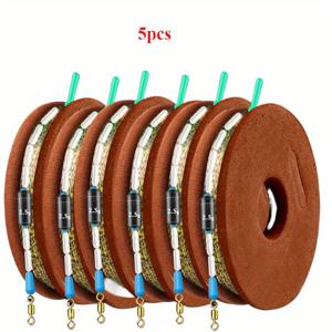 TEMU 5개 완성된 낚시줄 세트, 보이지 않는 스팟 낚시줄 세트, 낚시 장비, 완성된 라인 세트, 랜덤 색상, 야생 낚시, 연못 낚시, 강 낚시, 다양한 상황에 적합