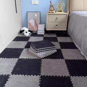 TEMU 20개 세트, 두꺼운 인터로킹 매트 타일 - 세탁 가능, 미끄럼 방지 EVA 및 폴리에스터 섬유 바닥매트 (거실, 침실, 공부 공간, 놀이 공간용) - 실내 사용에 완벽한 선택