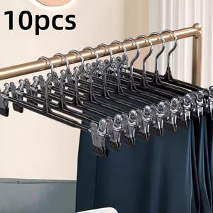 TEMU 10개 조절 가능한 금속 걸이, 360° 회전 가능한 후크 - 내구성 있는 파우더 코팅 마감, 바지, 스커트, 양말을 걸어두는 데 이상적, 옷을 효율적으로 정리하는 옷 정리기 | 현대적인 걸이 디자인 | 내구성 있는 걸이|행거|바지걸이