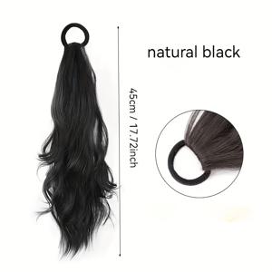 TEMU 50.8cm 우아한 여유로운 웨이브 합성 엠블러 헤어 익스텐션 - 열 저항 섬유, 미끄럼 방지 고무 밴드, 여성용 낮은 타이 액세서리, 자연적인 레이어드 엠블러 룩, 모든 인종에 적합, 엠블러 헤어 익스텐션