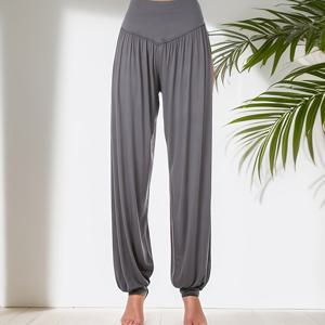 TEMU 전신 와이드 레그 댄스 팬츠 - 복부 컨트롤 & 탄성 허리밴드, 고신축 라틴/모던/발레/컨템포러리 댄스 코스튬, 주름 방지 수직 플리츠 레깅스, 요가 및 사계절 연습용|요가