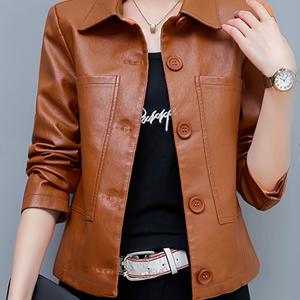 TEMU 여성의 우아한 갈색 더블브레스트 재킷 - 봄/가을용 긴 소매 오픈 프론트 버튼업 코트, 쇼핑, 여행, 일상 및 파티에 적합, 세련된 레이어링 피스, 봄 외투, 클래식 칼라, 세련된 디자인|테무쇼핑