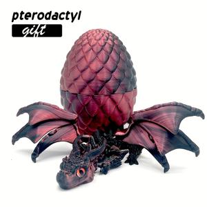 TEMU 3D 프린팅 드래곤 & 이그셋 (힌지 포함) - 홈&오피스 데스크탑 장식, 다양한 룸테마에 완벽. 할로윈/크리스마스/추수감사절 선물로 최고의 아이템! (랜덤 눈색상) 컬렉터블 피규어