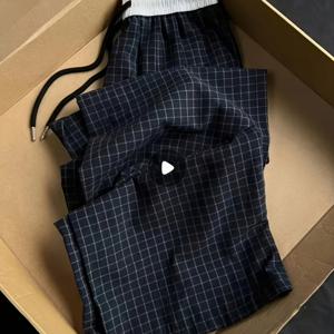 TEMU 여성용 하이웨이스트 레그 팬츠, 빈티지 컬러 블록 플레드 - 루즈핏, 긴 길이, 캐주얼 여름 바지, 포켓, 가벼우며 통기성이 좋음, 캐주얼 의상, 하이웨이스트 레깅스