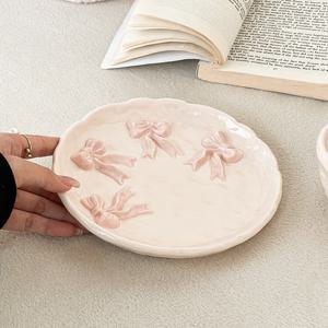 TEMU 3D 리본 세라믹 식기 세트 - 고품질, 귀여운 조각형 타원형 볼 및 접시 세트 (아침, 디저트 등), 홈 데코, 주방용품, 선물로 완벽, 주방 식기 | 장식용 식기 | 내구성 좋은 식기, 세라믹 식기, 스프볼, 스프그릇, 도자기그릇, 소스볼, 타원형 그릇, 샐러드볼