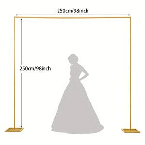 TEMU 조절 가능한 골든 아이언 웨딩 아치 프레임 - 3가지 사이즈, 결혼식, 생일, 약혼 파티용 | 풍선 장식, 정원 파티 & 이벤트 데코레이션을 위한 튼튼한 메탈 배경 (전기 불필요), 웨딩 장식, 내구성 있는 파티 액세서리, 할로윈 장식, 크리스마스 장식, 리셉션 웨딩 장식, 우아한 디자인, 축제 세팅, 고품질 소재, 신부 장식, 휴일 행사용