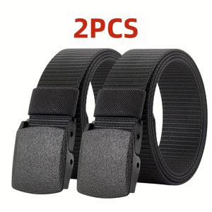 TEMU 2pcs 남성용 나일론 벨트, 캐주얼 캔버스 허리띠, 플라스틱 버클, 야외 스포츠, 청바지, 일상 출퇴근, 아버지의 날, 졸업, 학교로 돌아가기, 생일 선물에 이상적
