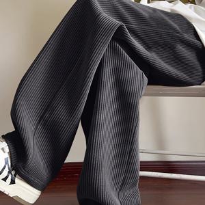 TEMU 1개 남아용 캐주얼 스트릿웨어 트렌디 솔리드 컬러 직소 코듀로이 팬츠, 편안하고 통기성 좋은 아웃도어 스포츠타입, 야외 활동에 완벽한|여름바지